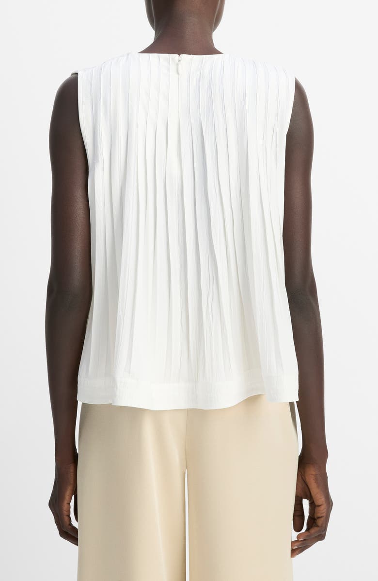 Vince Pleated Sleeveless A-Line Top, Alternate, color, Off White