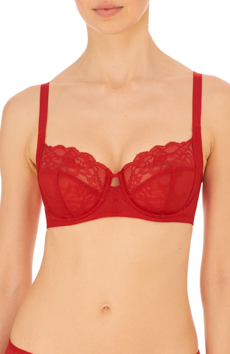 Natori Statement Underwire Bra, Main, color, Poinsettia