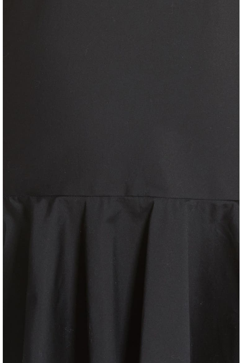 Flare Hem Ruched Shirtdress, Alternate, color, BLACK