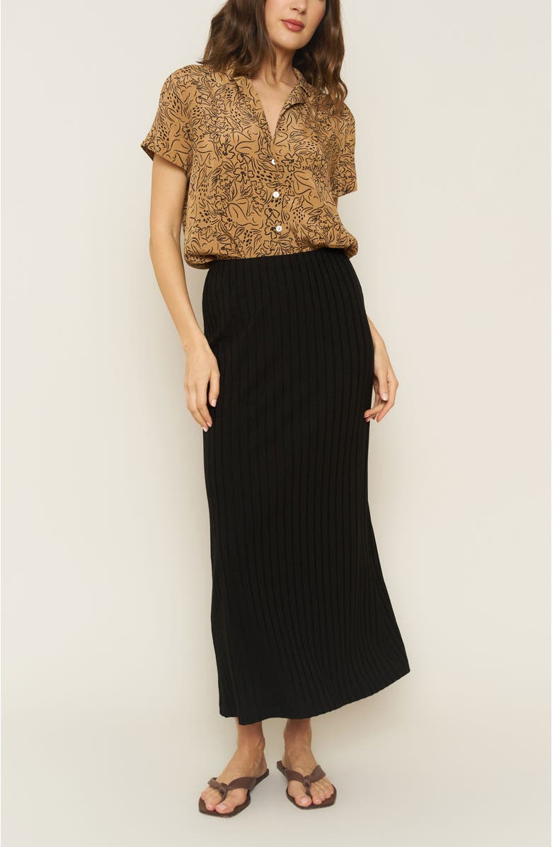 Whimsy + Row Jada Skirt, Main, color, Black