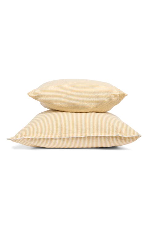 Stripe Cotton Seersucker Accent Pillow