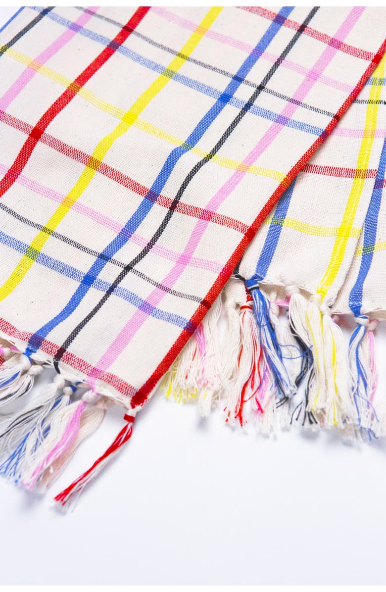 Archive New York Vera Plaid Handwoven Cotton Kitchen Towel, Alternate, color, White