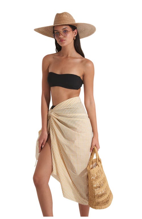 Gottex Beach Life Smile Swim Cover Up Sarong Wrap Skirt In Mustard