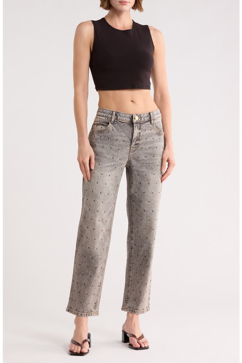 AbSolution High Waist Boyfriend Jeans, Main, color, TINTED BROWN