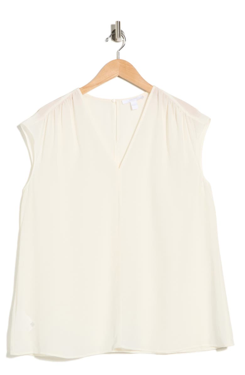 BOSS Lore V-Neck Top, Main, color, Open White