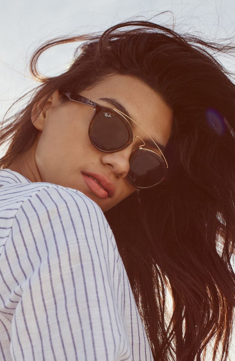 Ray-Ban Highstreet 50mm Brow Bar Sunglasses, Main, color, 