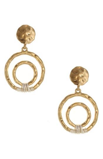 Olivia Welles Kari Circle Drop Earrings In Gold