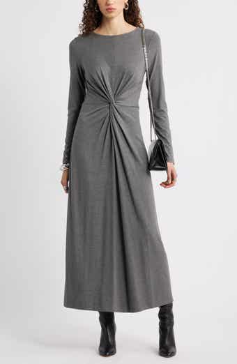 Nordstrom Twist Front Long Sleeve Jersey Maxi Dress