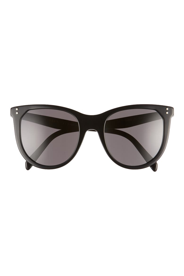 53mm Cat Eye Sunglasses, Main, color, SHINY BLACK/ SMOKE