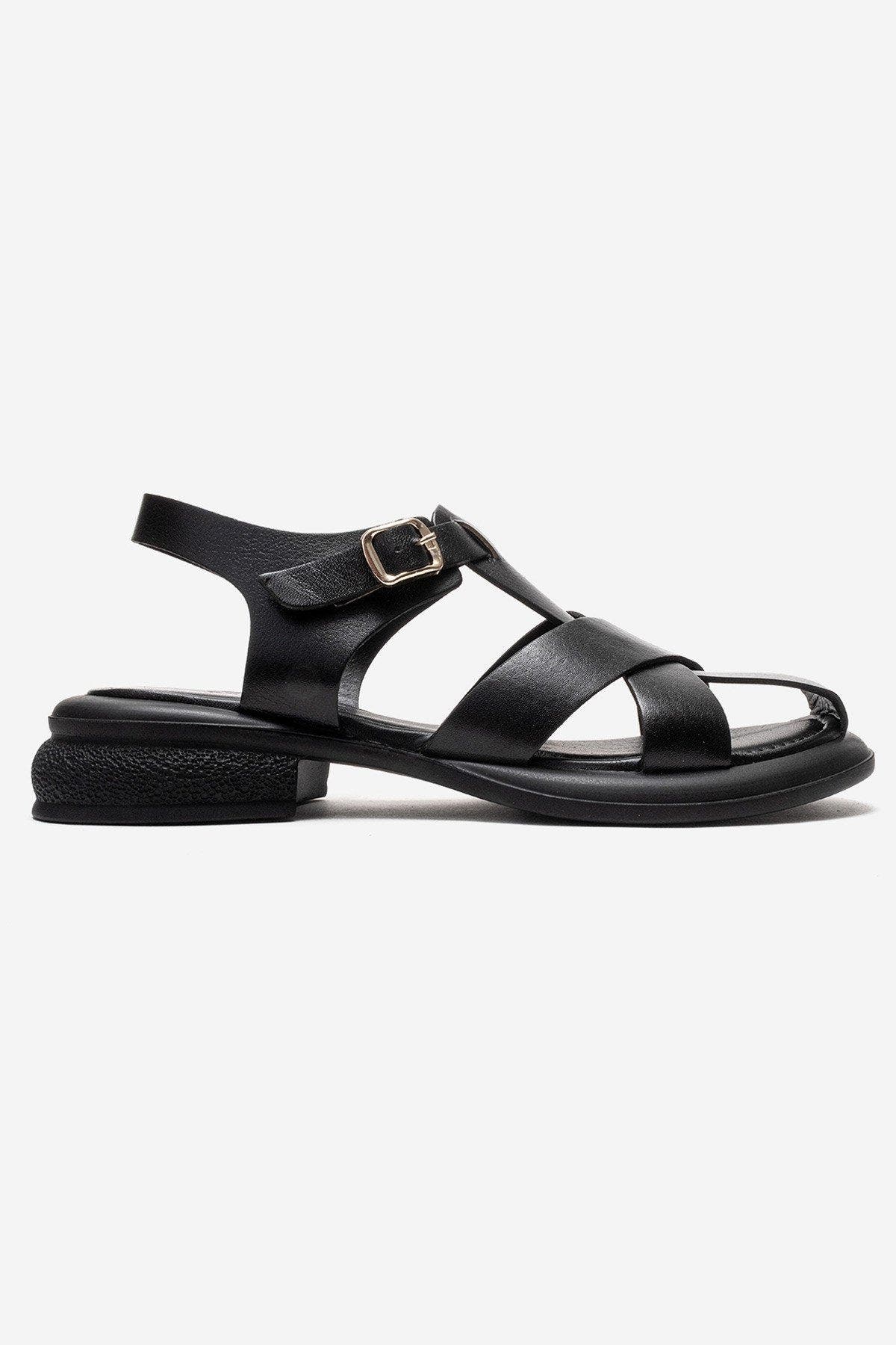 Forever & Always Shoes Guido Leather Sandal, Alternate, color, Black