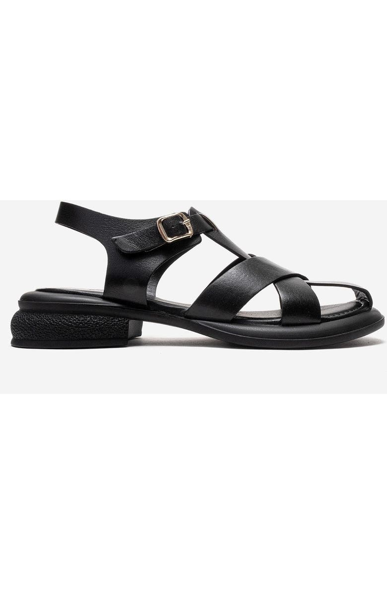 Forever & Always Shoes Guido Leather Sandal, Alternate, color, Black