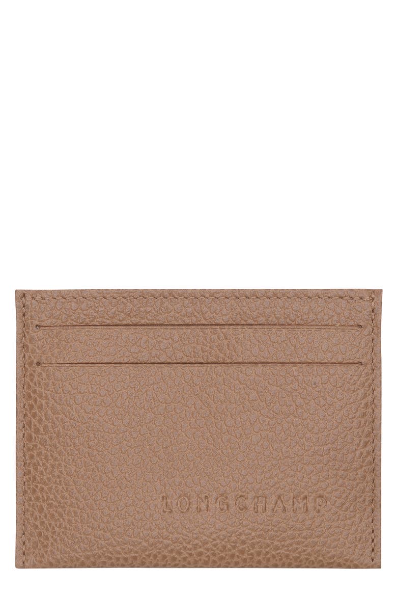 Le Foulonné Leather Card Case, Main, color, BISCUIT