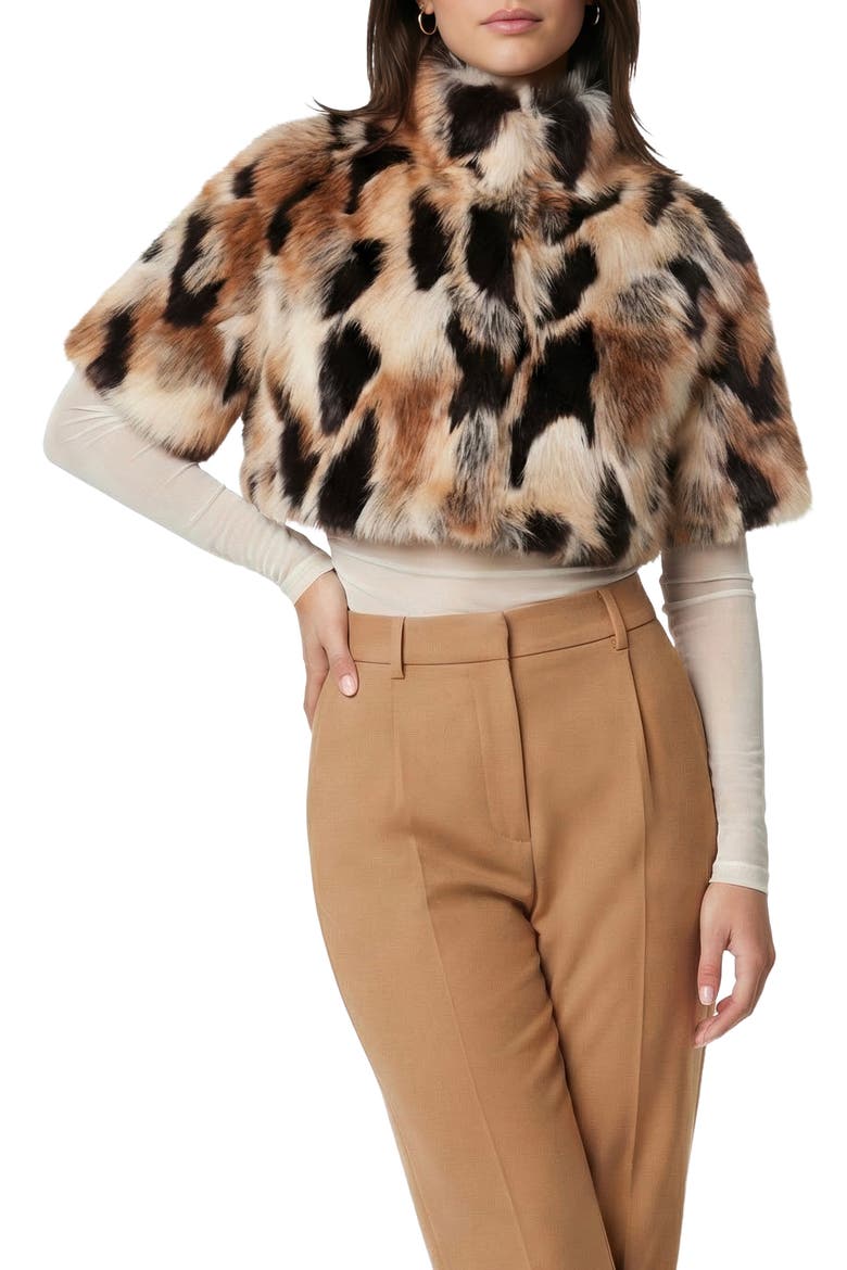 Fur-Free Golden Fox (Faux Fur) Bolero, Short Sleeves, Alternate, color, GOLD