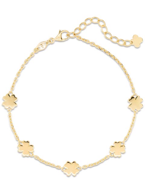 Clover Heart Chain Bracelet in 14K Gold