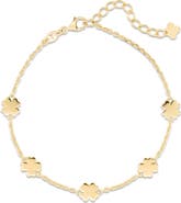 DEVATA Clover Heart Chain Bracelet in 14K Gold