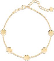 DEVATA Clover Heart Chain Bracelet in 14K Gold