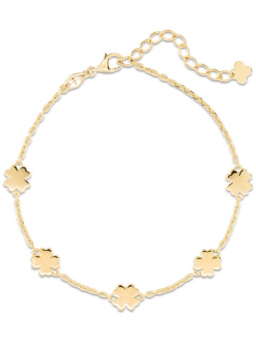 Devata Clover Heart Chain Bracelet In Gold