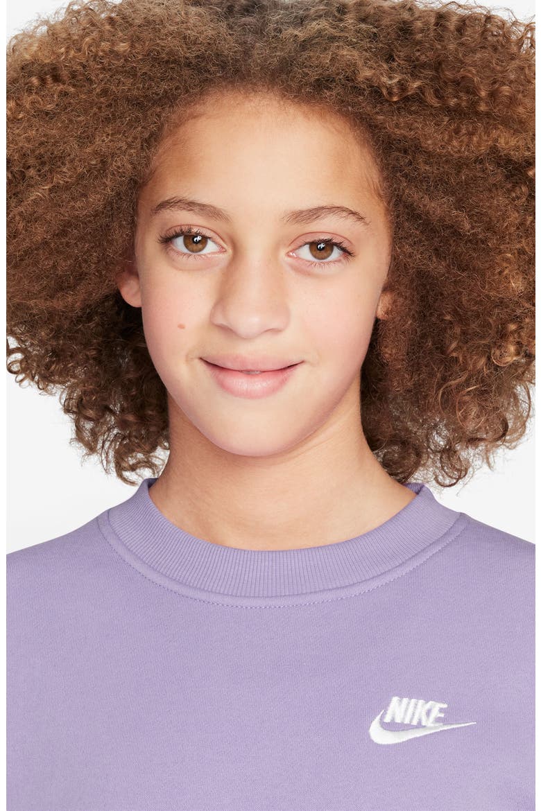 Kids' Sportswear Club Fleece Sweatshirt, Alternate, color, HYDRANGEAS/ WHITE