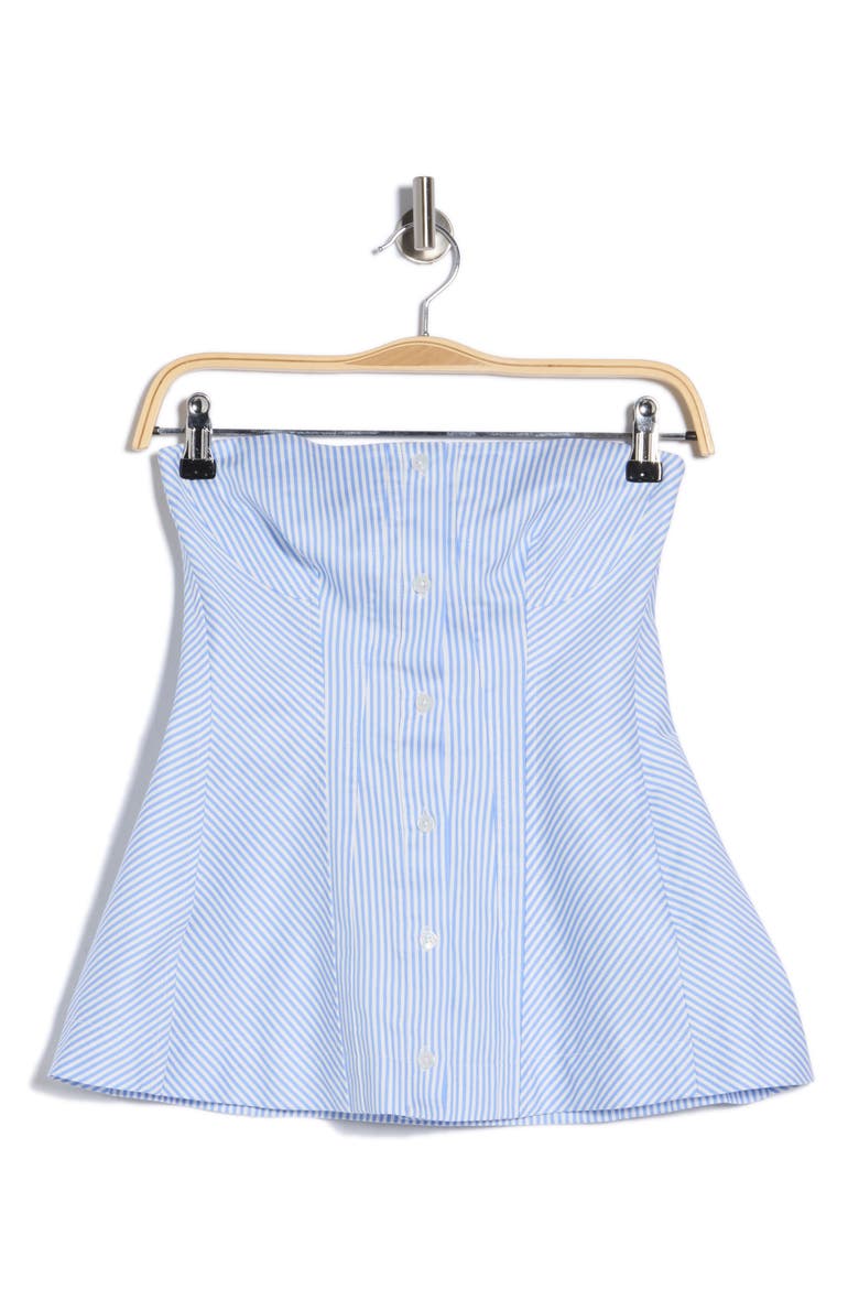 Vivvy Peplum Strapless Top, Main, color, BLUE HYDRANGEA STRIPE