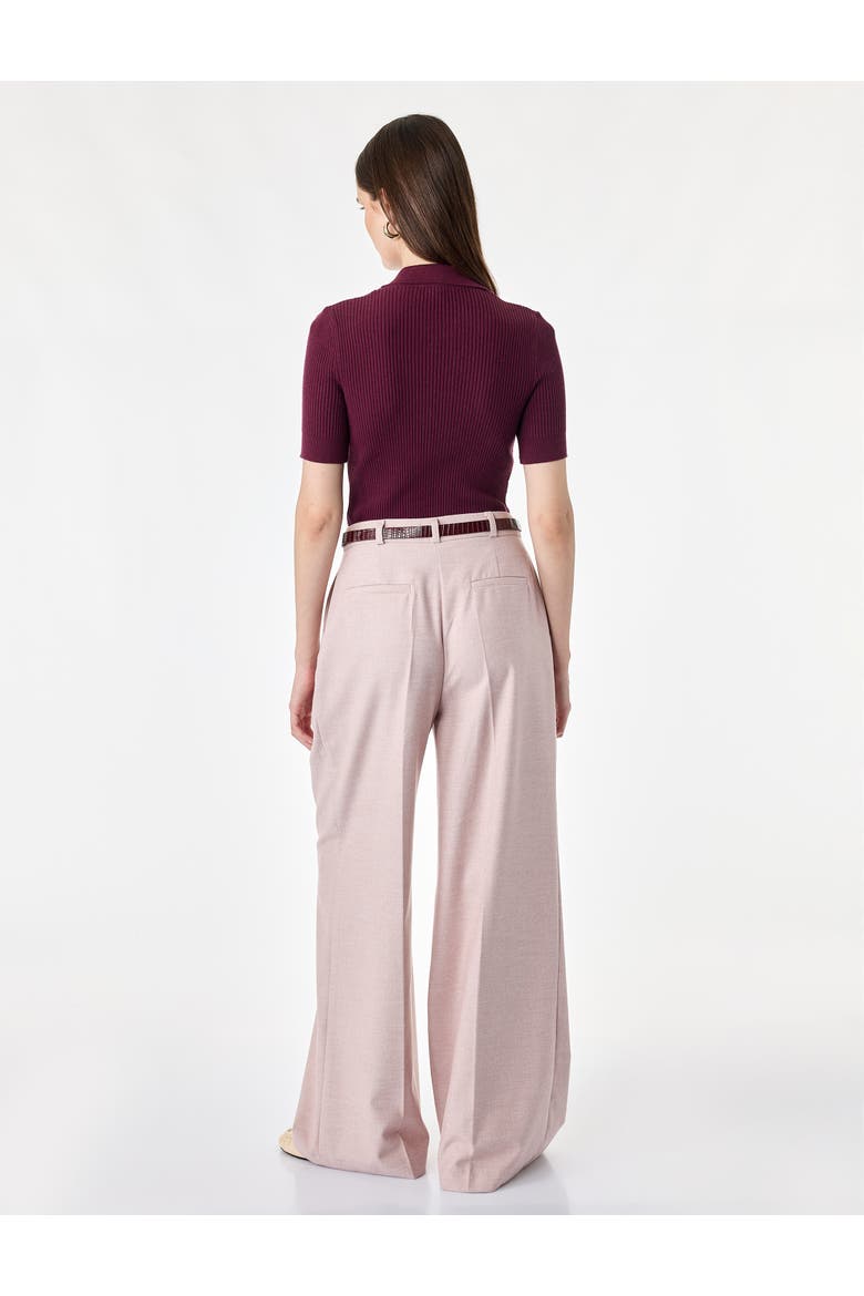 Belted Wide Leg Trousers, Alternate, color, PINK