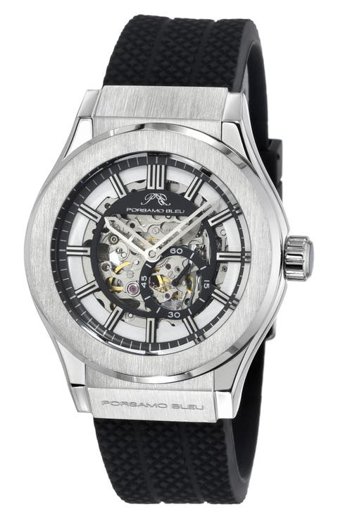 Cruz Silicone Strap Watch, 45mm