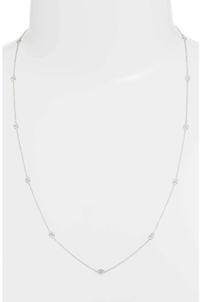 Diamond Station Necklace (Nordstrom Exclusive), Alternate, color, WHITE GOLD