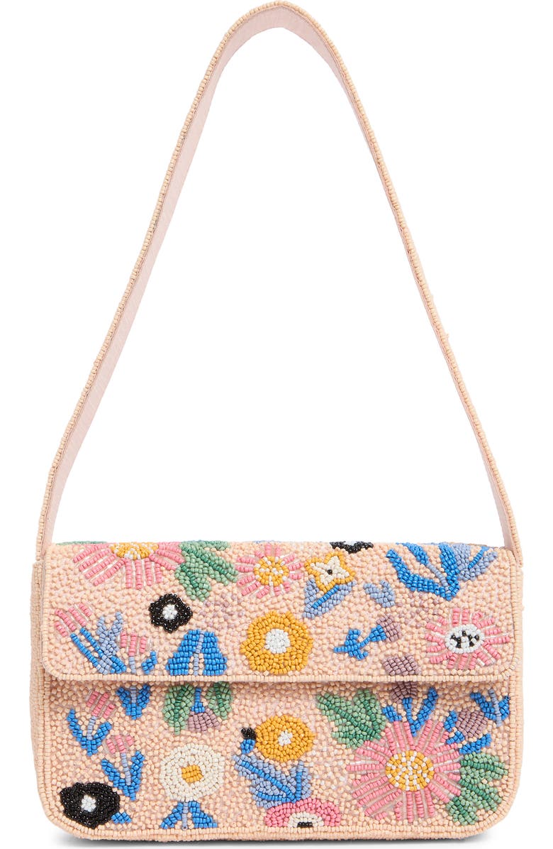 Collection XIIX Floral Beaded Shoulder Bag, Main, color, Pink Multi