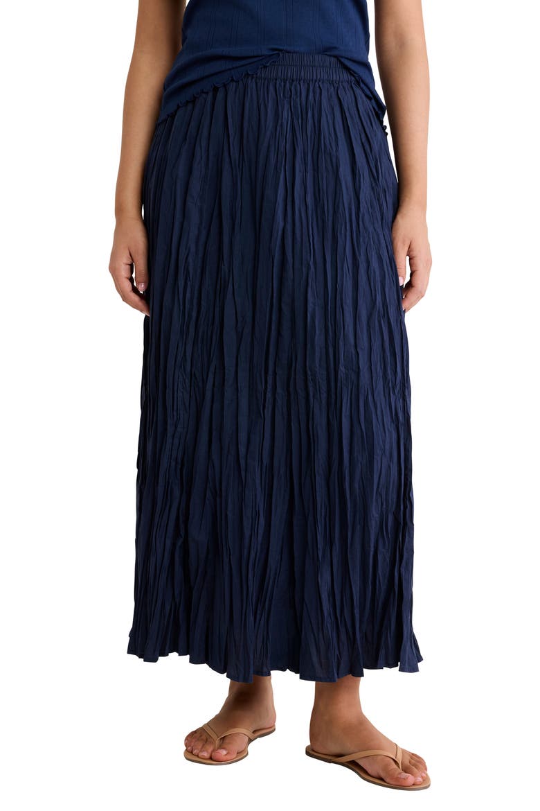 Cotton Crinkle Maxi Skirt, Main, color, INK