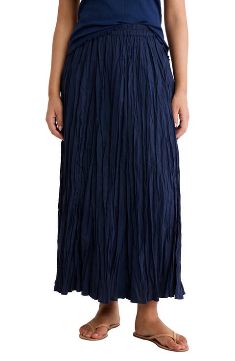 Cotton Crinkle Maxi Skirt