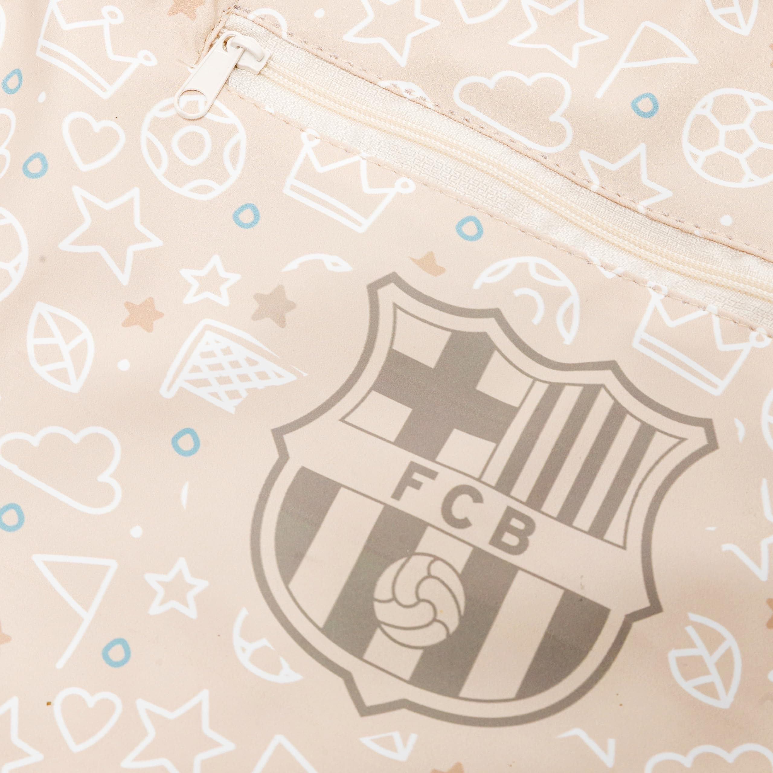 Miniland Barcelona Kiddie Sack Drawstring Bag for Little Soccer Fans, Alternate, color, White Multi