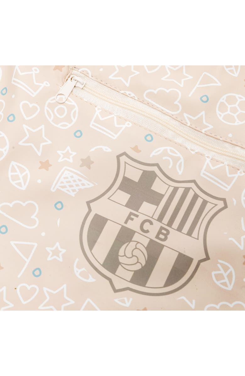 Miniland Barcelona Kiddie Sack Drawstring Bag for Little Soccer Fans, Alternate, color, White Multi