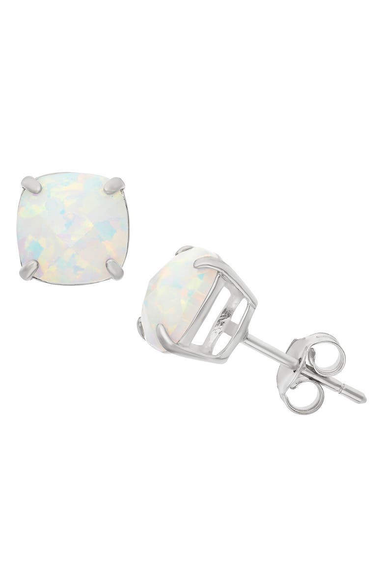 FUZION CREATIONS Cushion-Cut Stone Stud Earrings, Main, color, 