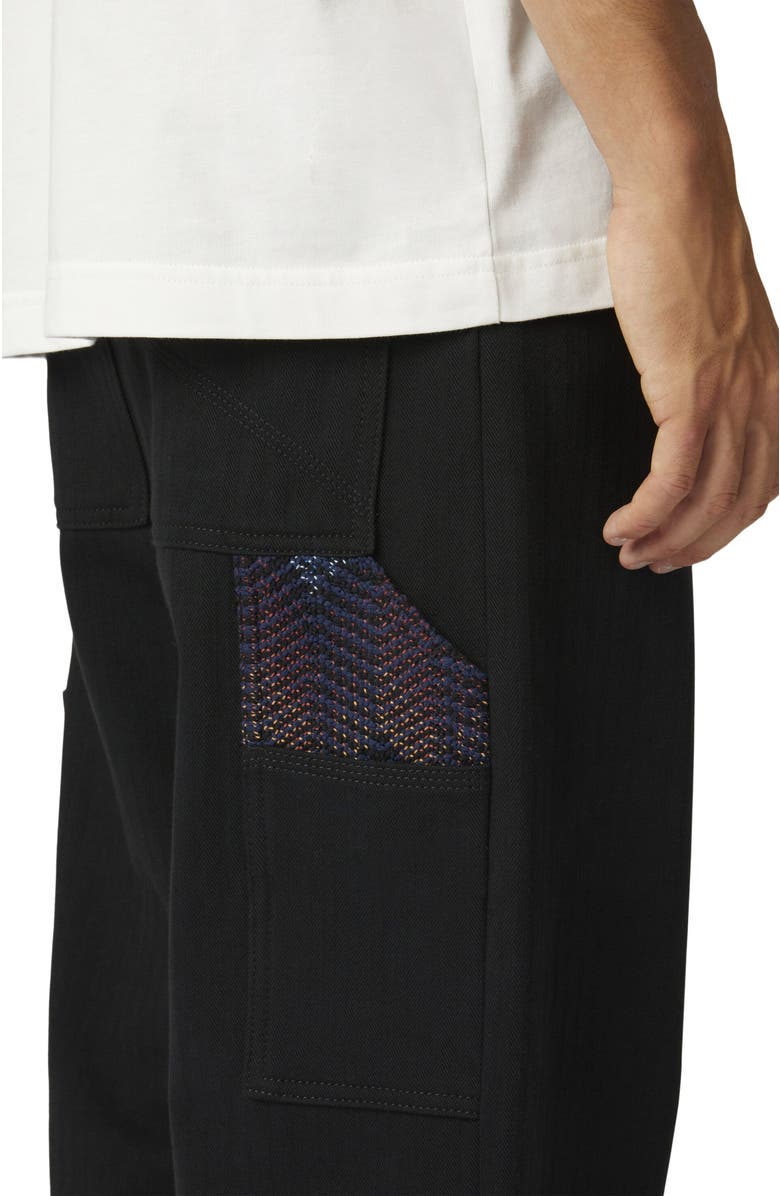 Missoni Denim Cargo Trousers With Chevron Knit Inserts, Alternate, color,