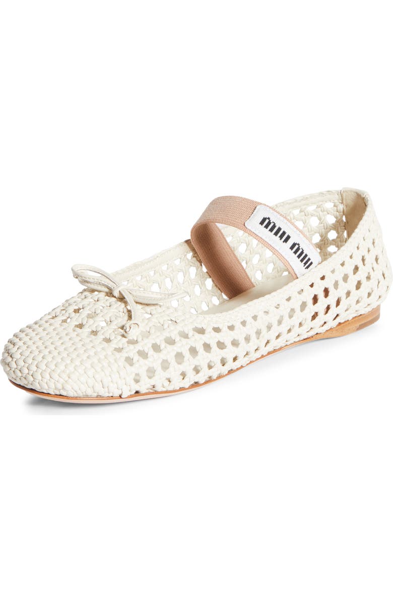 Miu Miu Woven Mary Jane Ballet Flat, Main, color,
