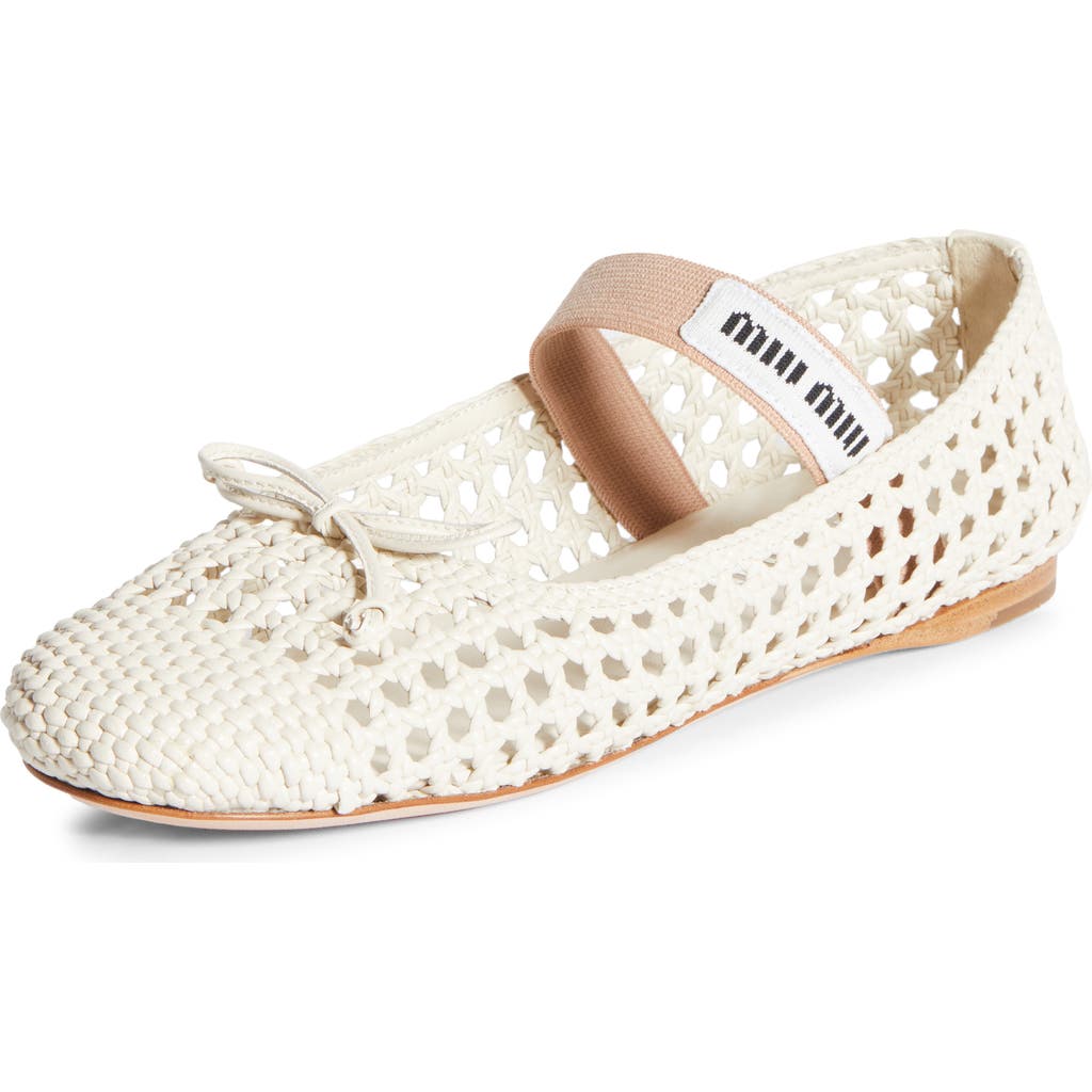 Miu Miu Woven Mary Jane Ballet Flat In Multi