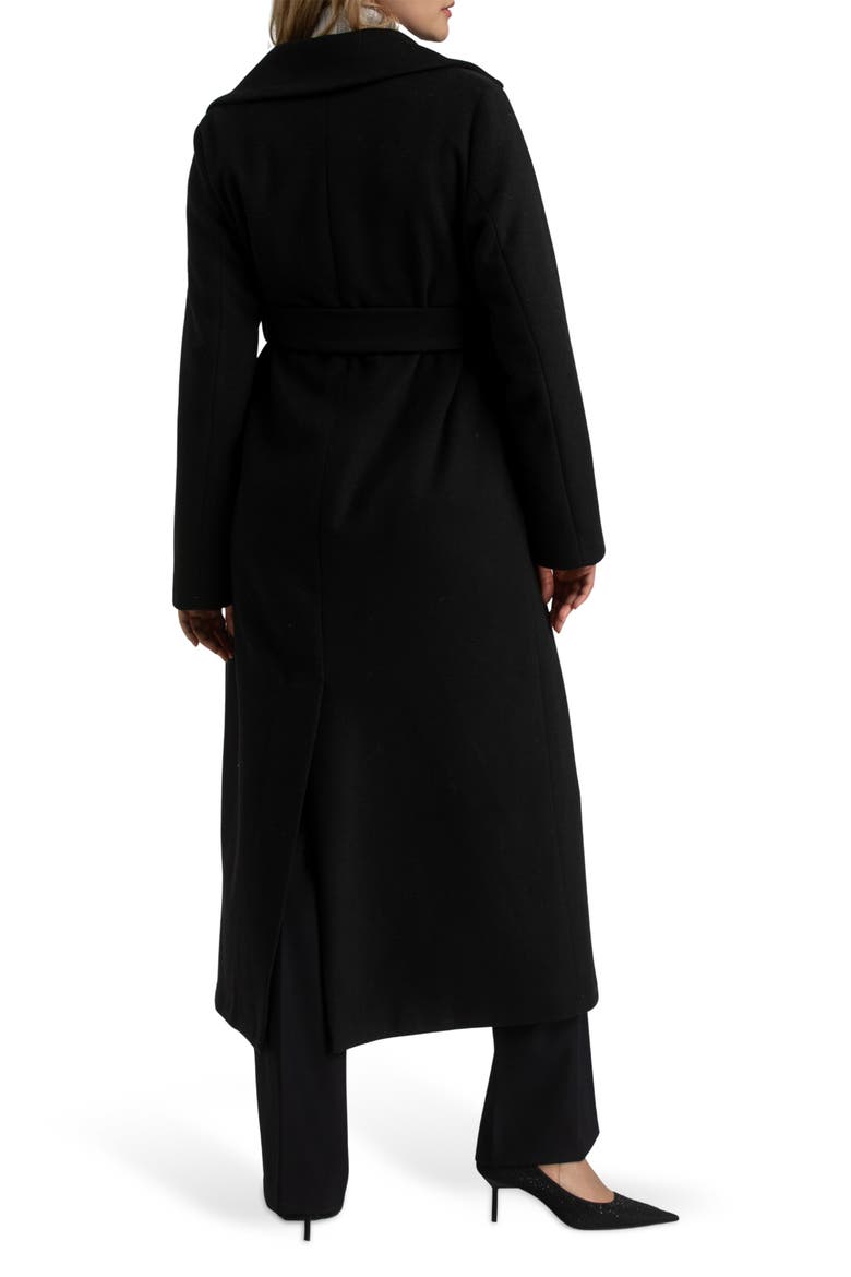 Maxi Robe Style Maternity Coat, Alternate, color, BLACK