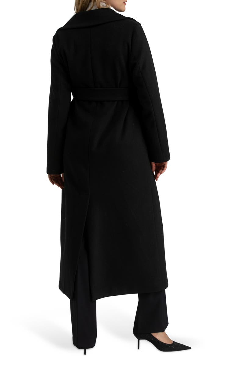 PIETRO BRUNELLI MATERNITY Maxi Robe Style Maternity Coat, Alternate, color, Black