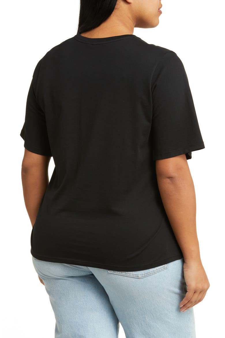 Relaxed Fit Pima Cotton Crewneck T-Shirt, Alternate, color, BLACK