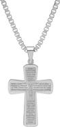 STEELTIME Men's Spanish Lord's Prayer Cross Pendant Necklace