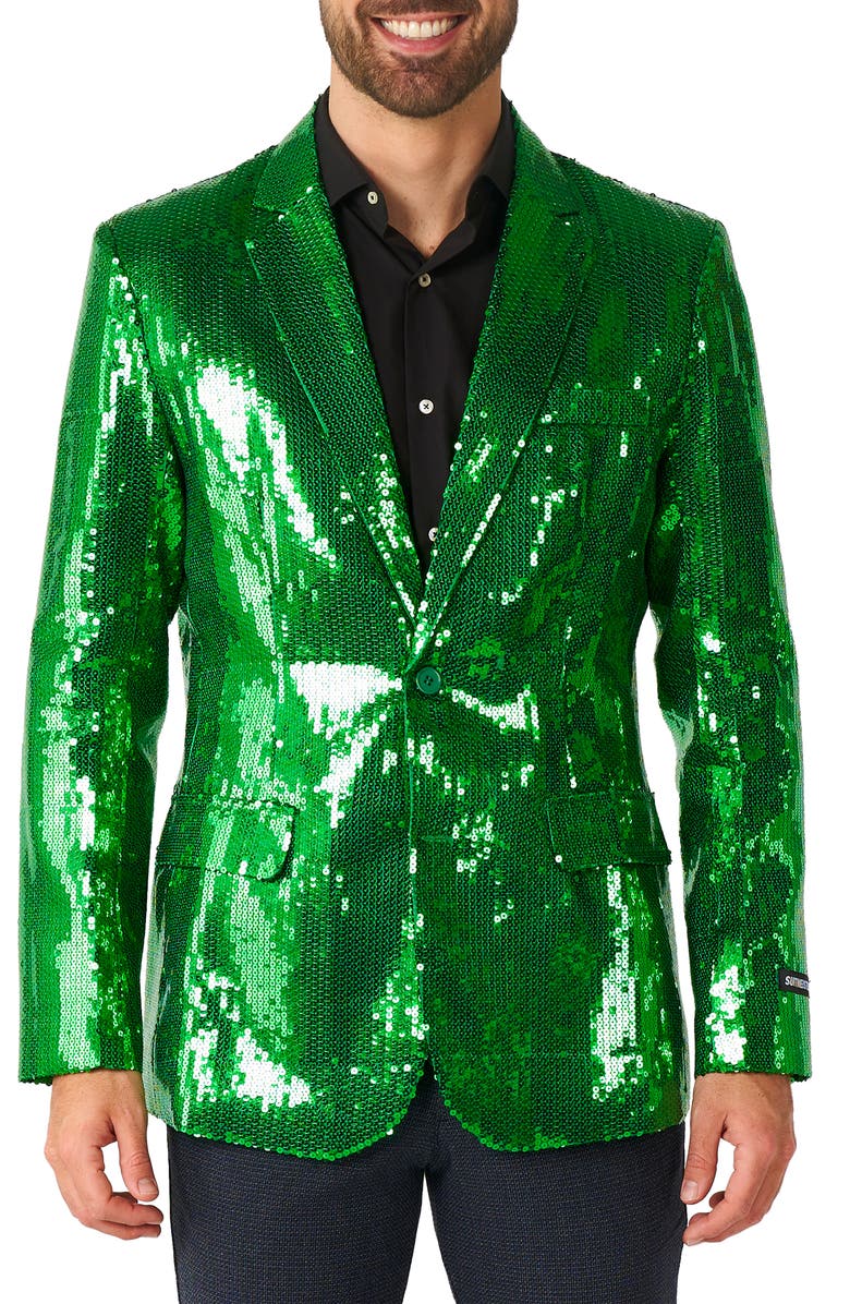 OppoSuits Sequin Green Blazer, Main, color, 