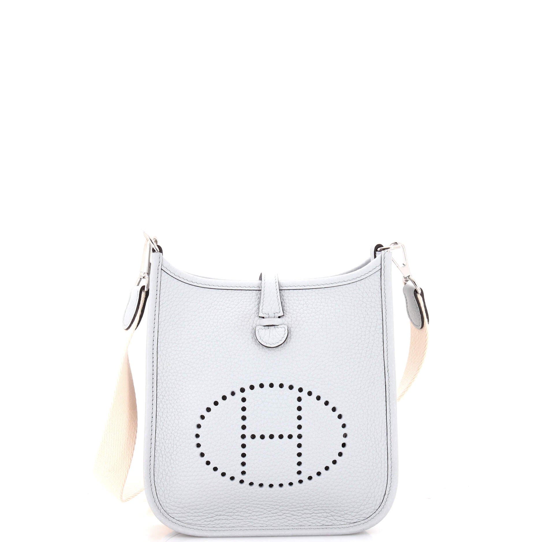 Pre-Owned Hermes Evelyne Bag Gen III Clemence TPM, Main, color, Bleu Pale