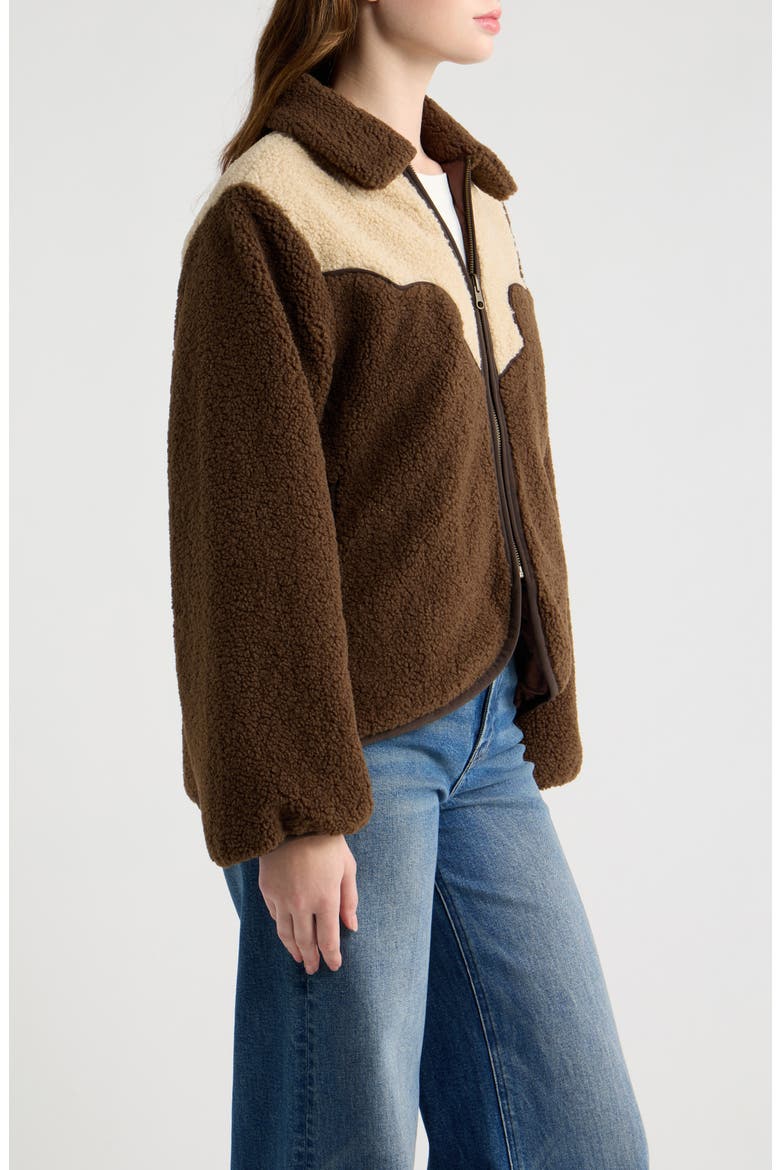 Reversible Pasture Fleece Jacket, Alternate, color, BROWN W/ CREAM