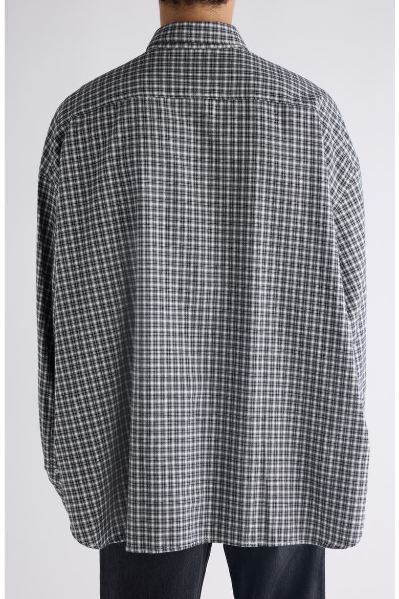 Soffia Relaxed Fit Check Flannel Button-Up Shirt, Alternate, color, BLACK/ WHITE