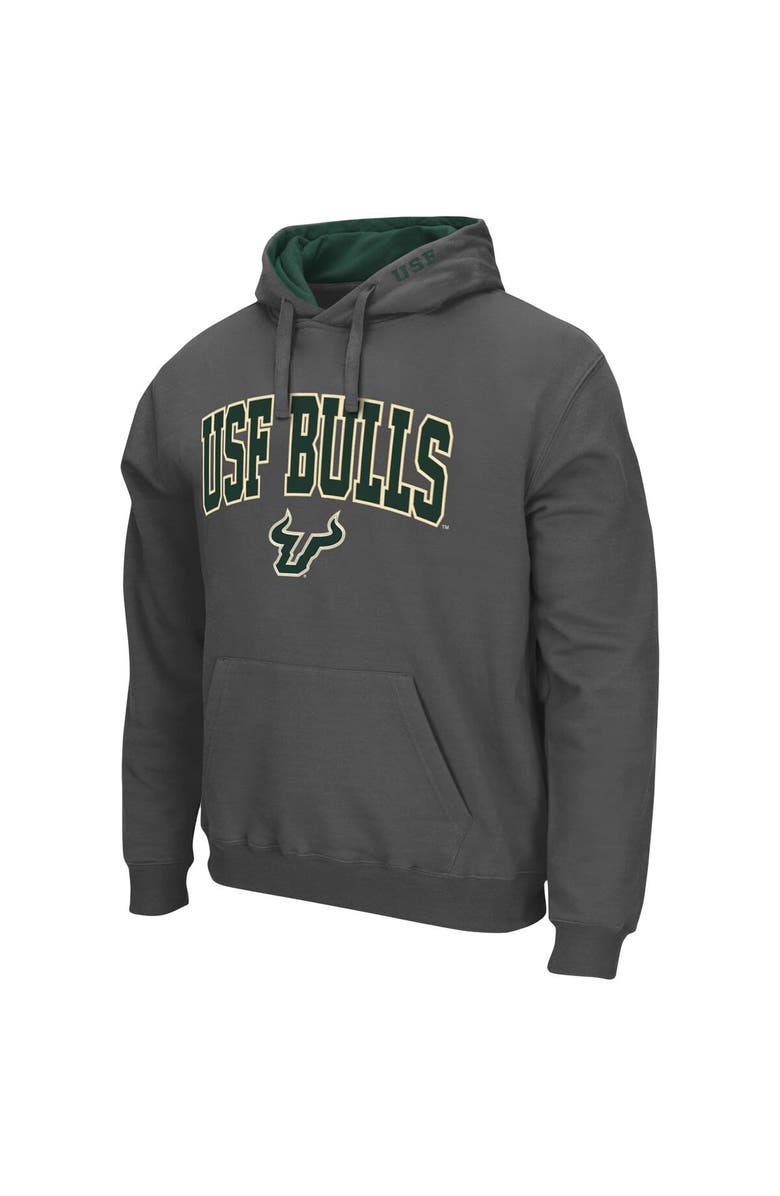 COLOSSEUM Men's Colosseum Charcoal South Florida Bulls Arch and Logo Pullover Hoodie, Alternate, color, Charcoal