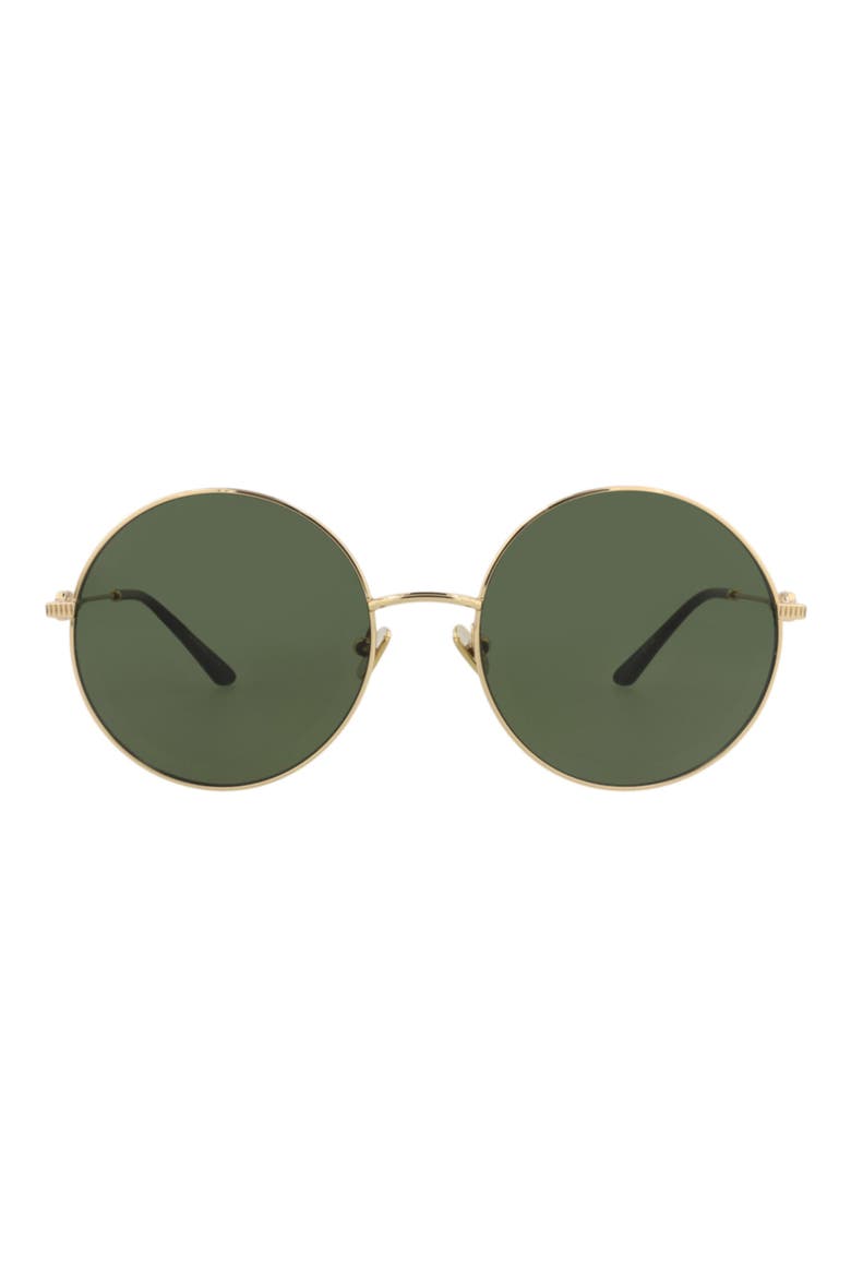 57mm Round Sunglasses, Main, color, GOLD GOLD GREEN