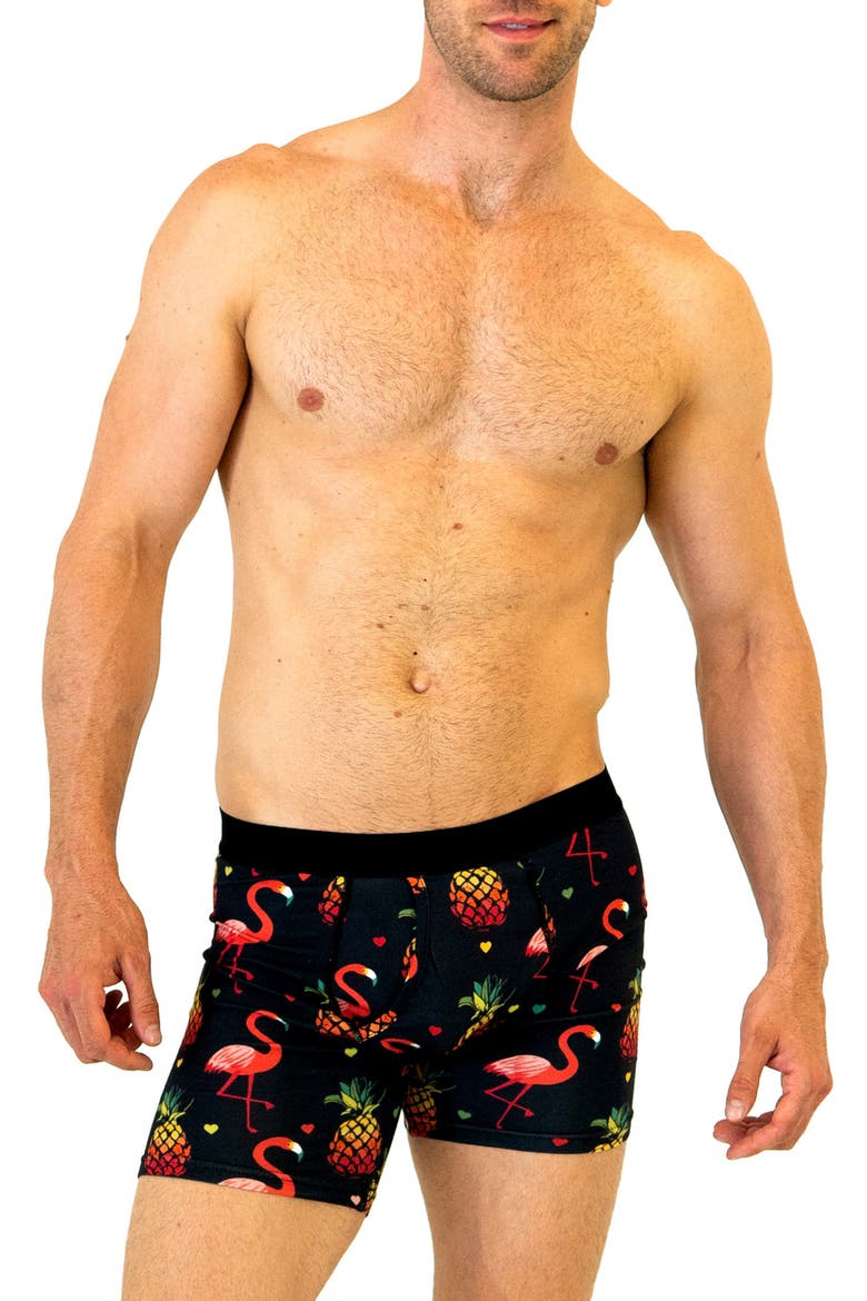 Flamingo Boxer Briefs, Main, color, BLACK