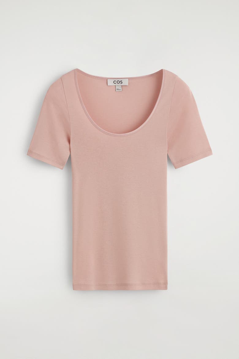Satin-Trimmed Cotton-Jersey T-Shirt, Alternate, color, PINK