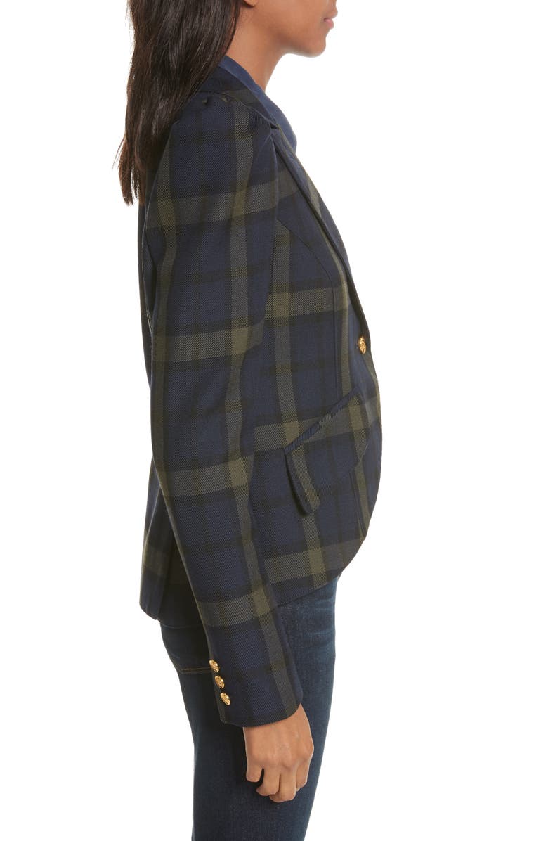 Smythe Pouf Sleeve Plaid Blazer, Alternate, color, 