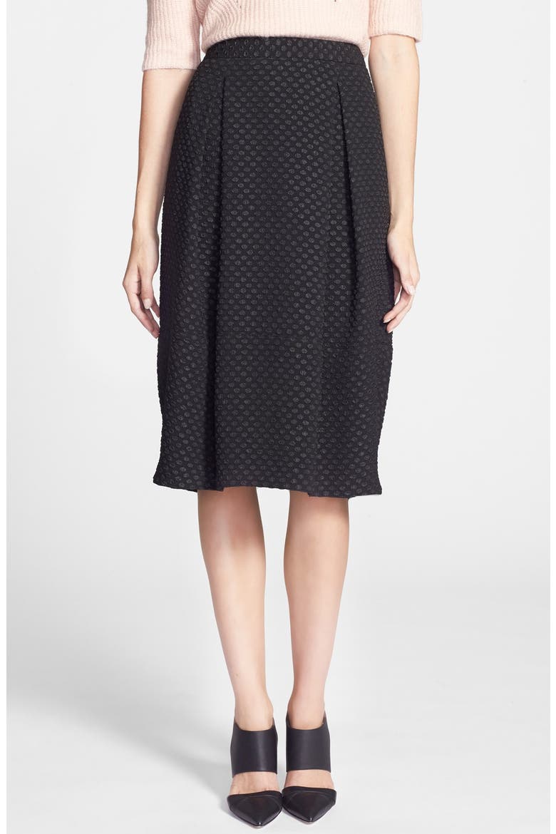 'Full Circle' Midi Skirt, Main, color, BLACK