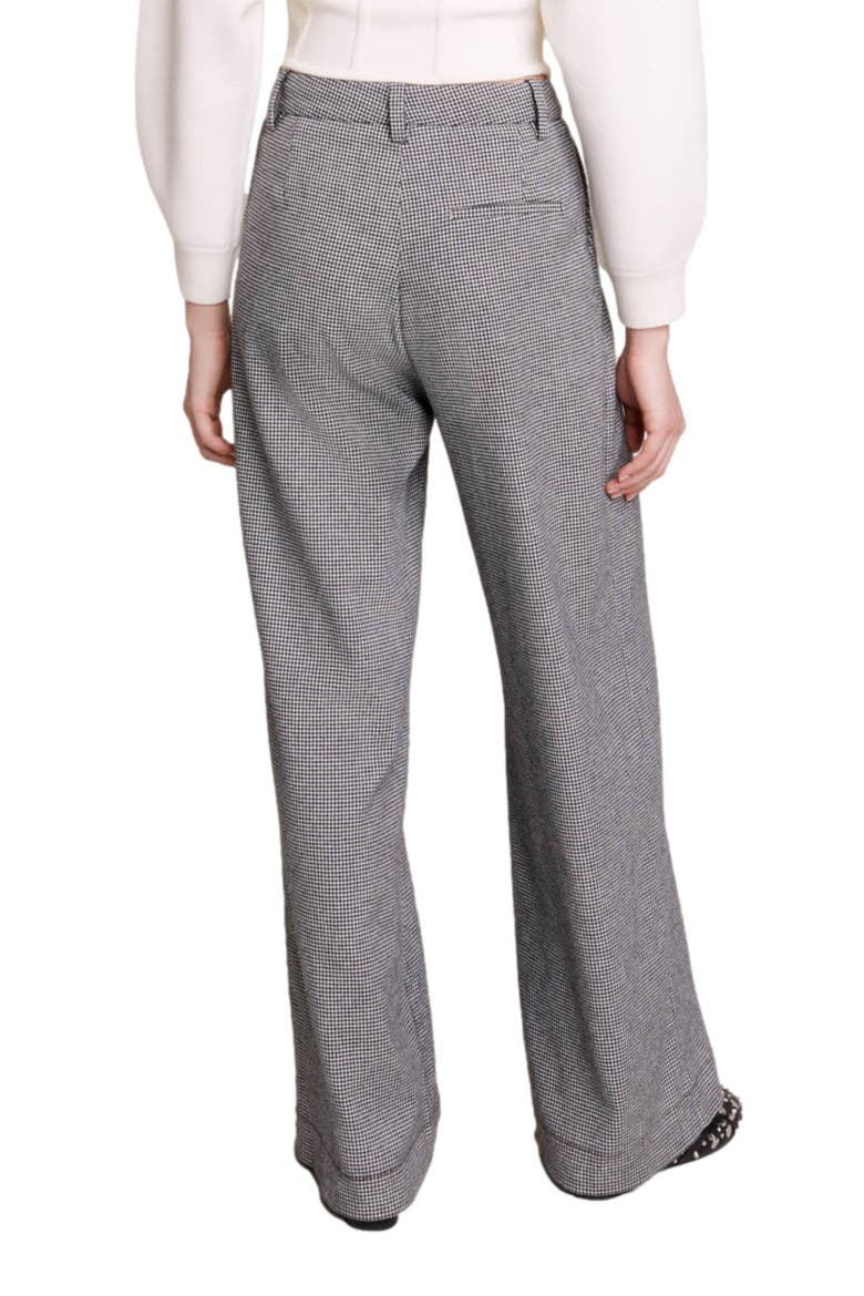 Piotto Pleat Wide Leg Pants, Alternate, color, BLACK / WHITE